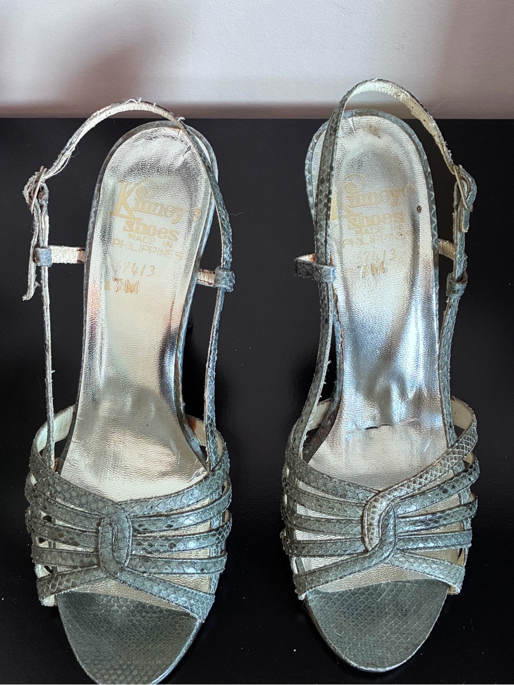Killer Heels Silver Strappy Slingback Sandals